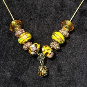 Sterling silver glass bead necklace